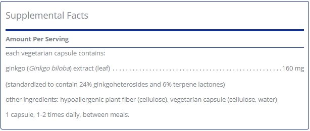 Ginkgo 50 - 160mg (#120 capsules)