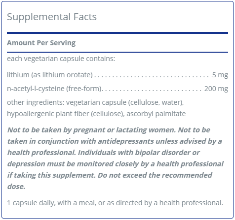 Lithium (orotate) 5 mg