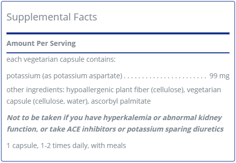 Potassium (aspartate) #90 capsules