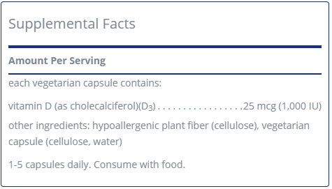 Vitamin D3 25 mcg (1,000 IU)